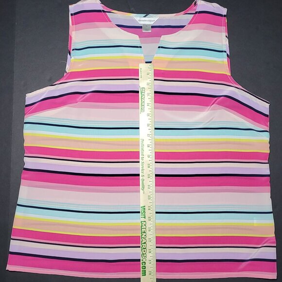 Christopher & Banks Womens Multicolored Striped Tank Top Size XL - Picture 11 of 12